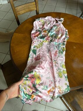 Petal & Pup Pink Floral Satin Sundress